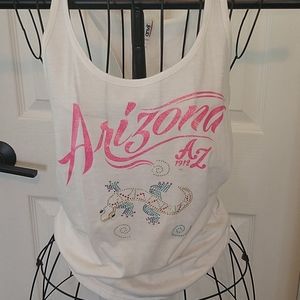 Ladies, small, white t-back tank